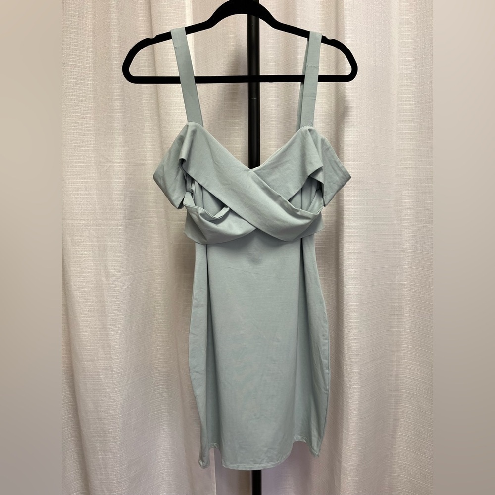 By the way Evie Cold Shoulder Mini Dress in Light Blue | size medium